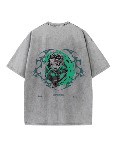 Camisa acid wash Tanjiro