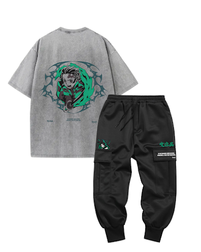 Combo acid wash y jogger Tanjiro