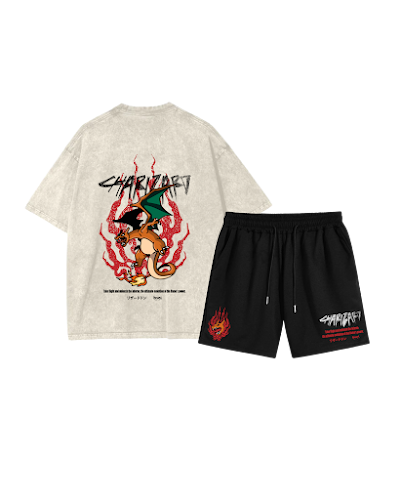 Combo acid wash y pantaloneta Charizard