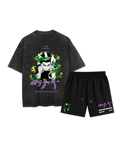 Combo acid wash y pantaloneta Rock Lee