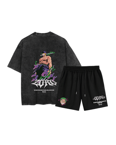 Combo acid wash y pantaloneta Zoro