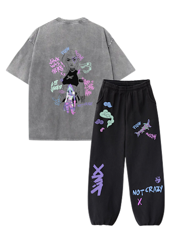 Combo acid wash y sweetpant Jinx